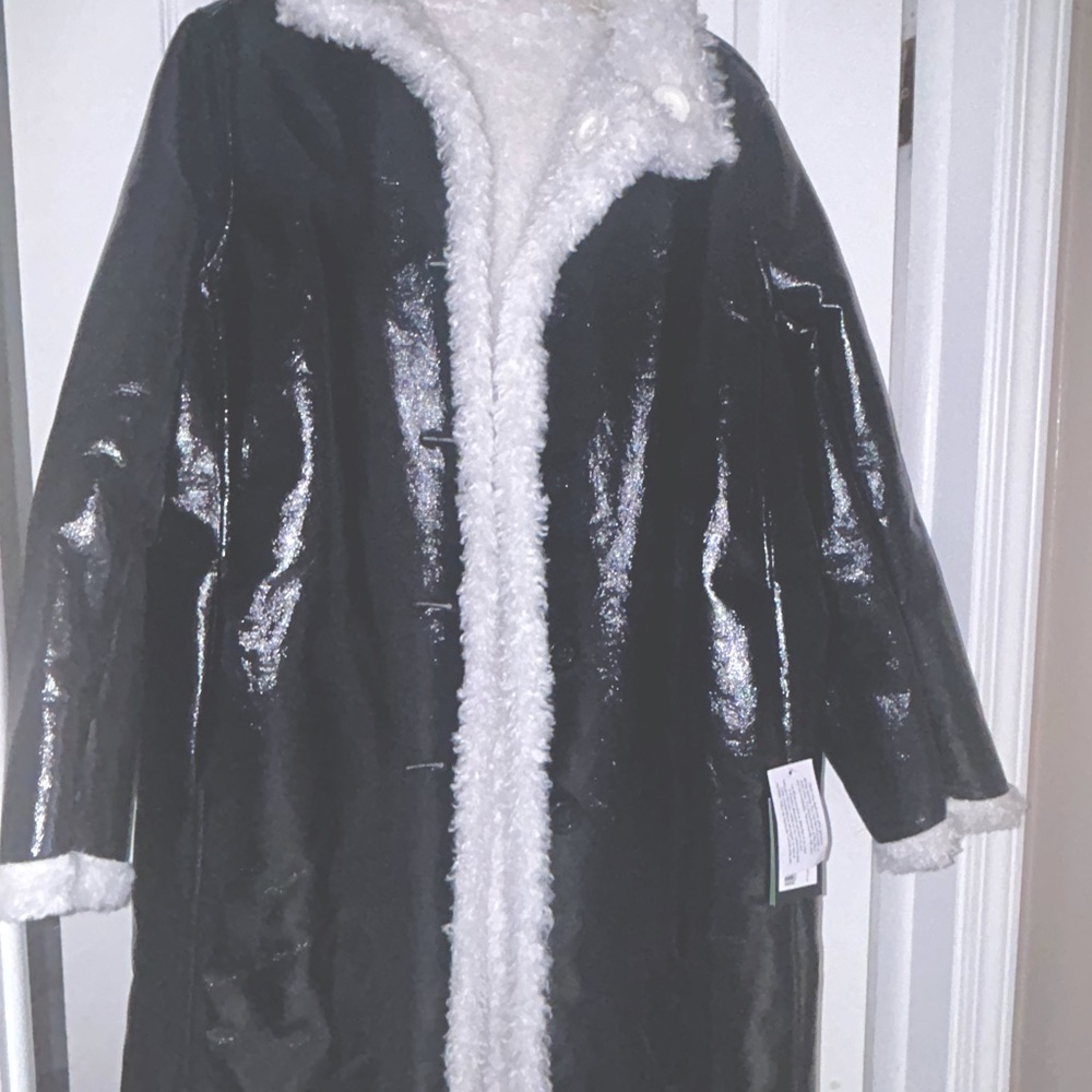 Kate Spade reversible faux patent shearling coat. Two sizes available - XS and S